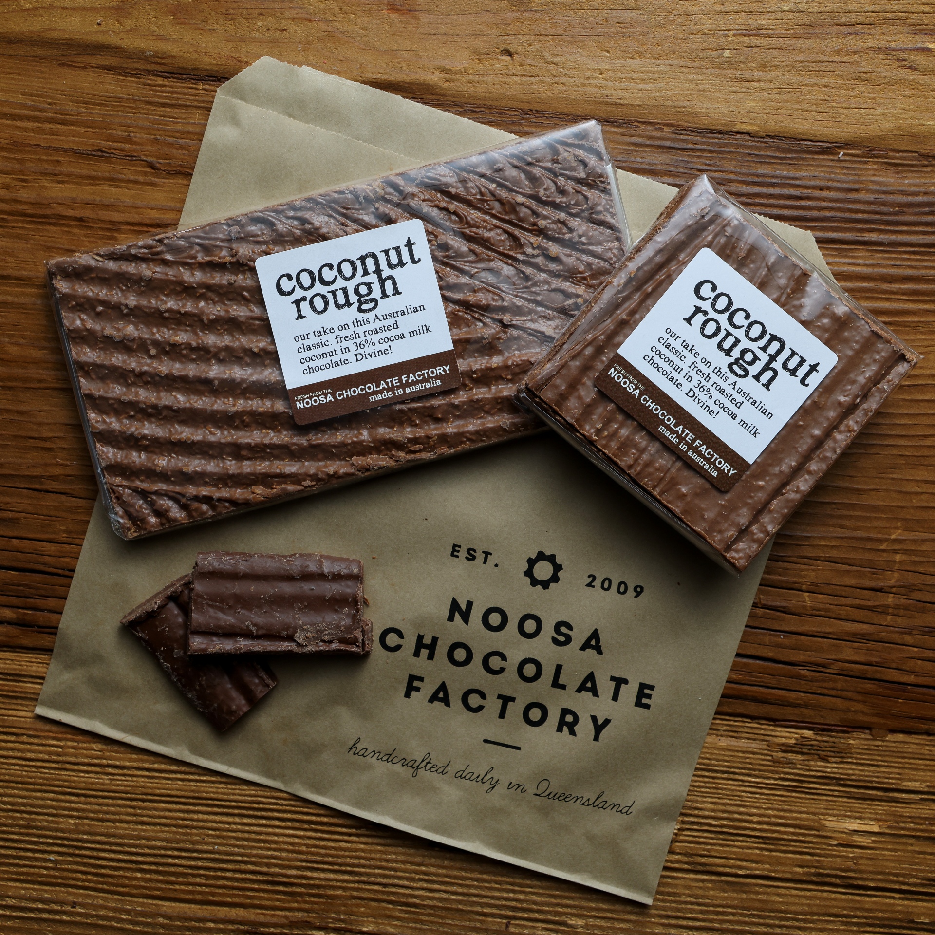 Coconut Rough Slab / 36% Cocoa | Noosa Chocolate Factory
