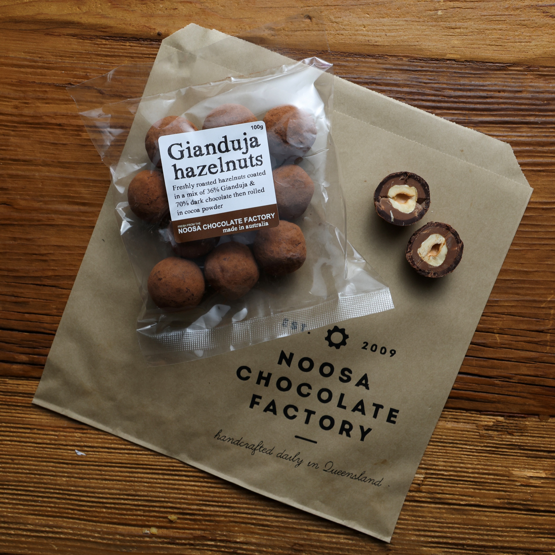 Gianduja Hazelnuts / 70% Cocoa | Noosa Chocolate Factory
