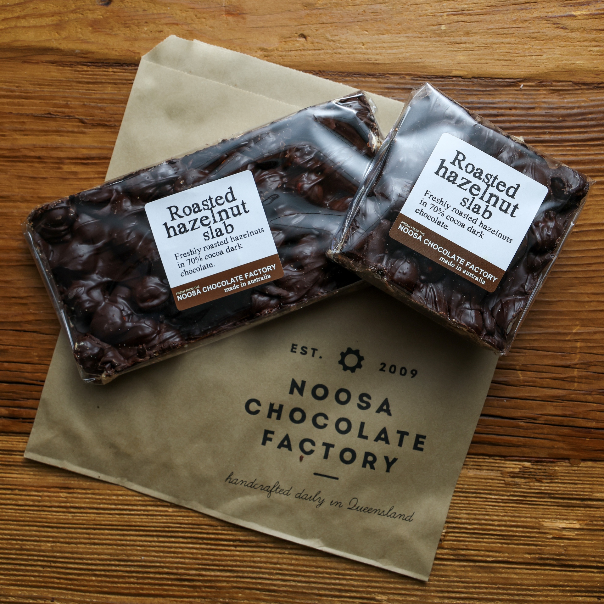Hazelnut Slab / 70% Cocoa | Noosa Chocolate Factory