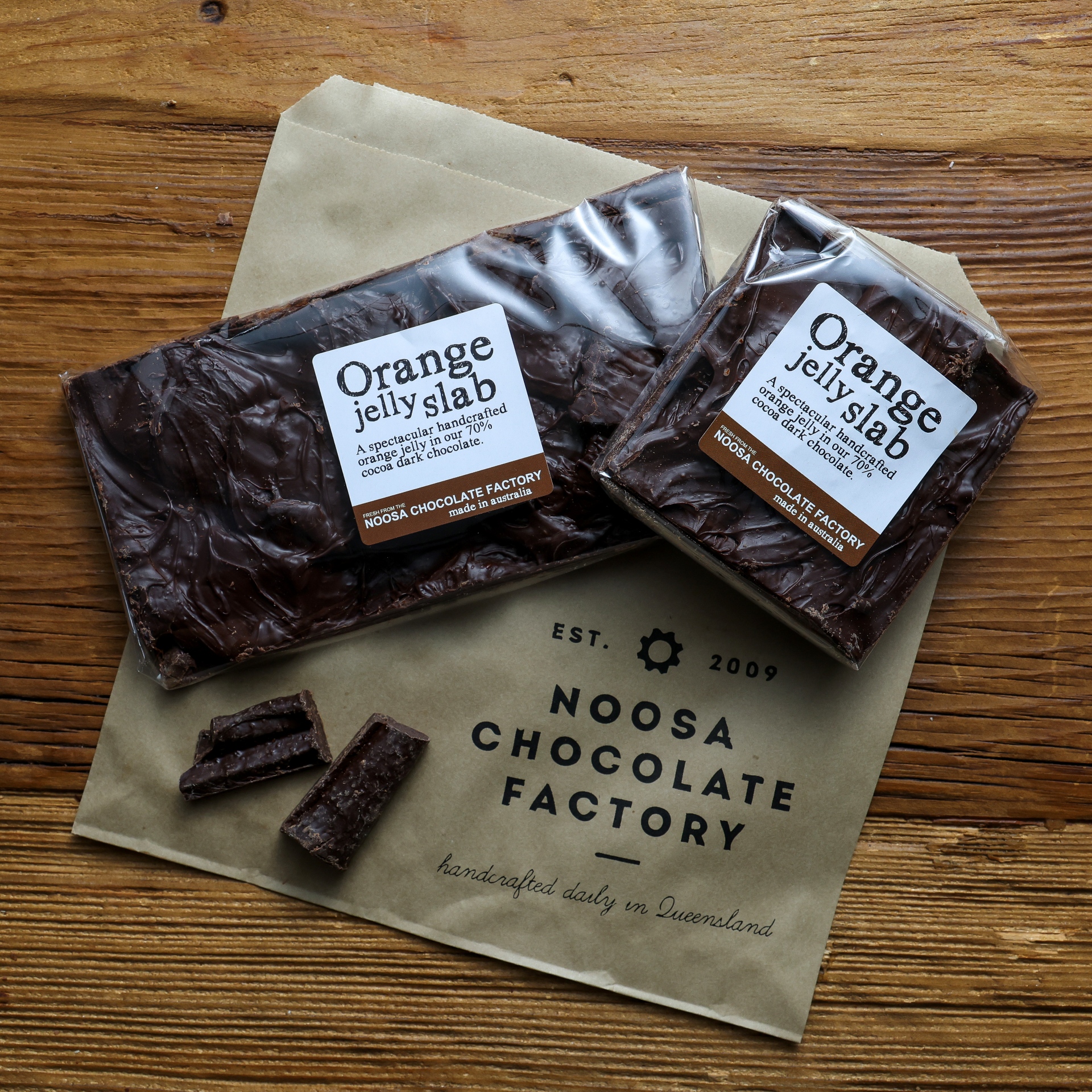 Orange Jelly Slab / 70% Cocoa | Noosa Chocolate Factory